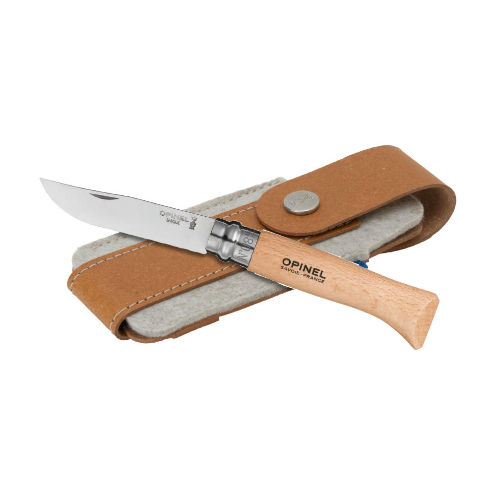 Opinel Inox No 08 Taschenmesser | Mit Gürteletui