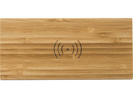 Wireless Ladepad aus Bambus mit Uhr Rosie