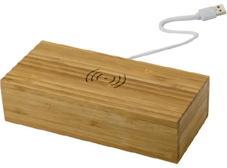 Wireless Ladepad aus Bambus mit Uhr Rosie