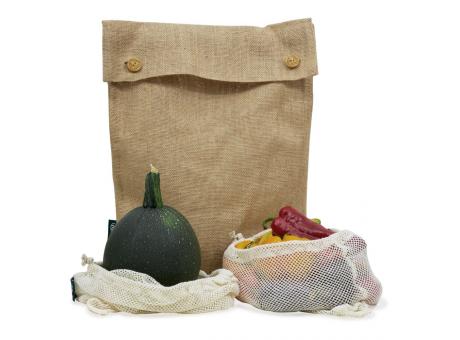 Einkaufskorb „Handle-Box Nature“ mit zwei Obst- u. Gemüsebeuteln