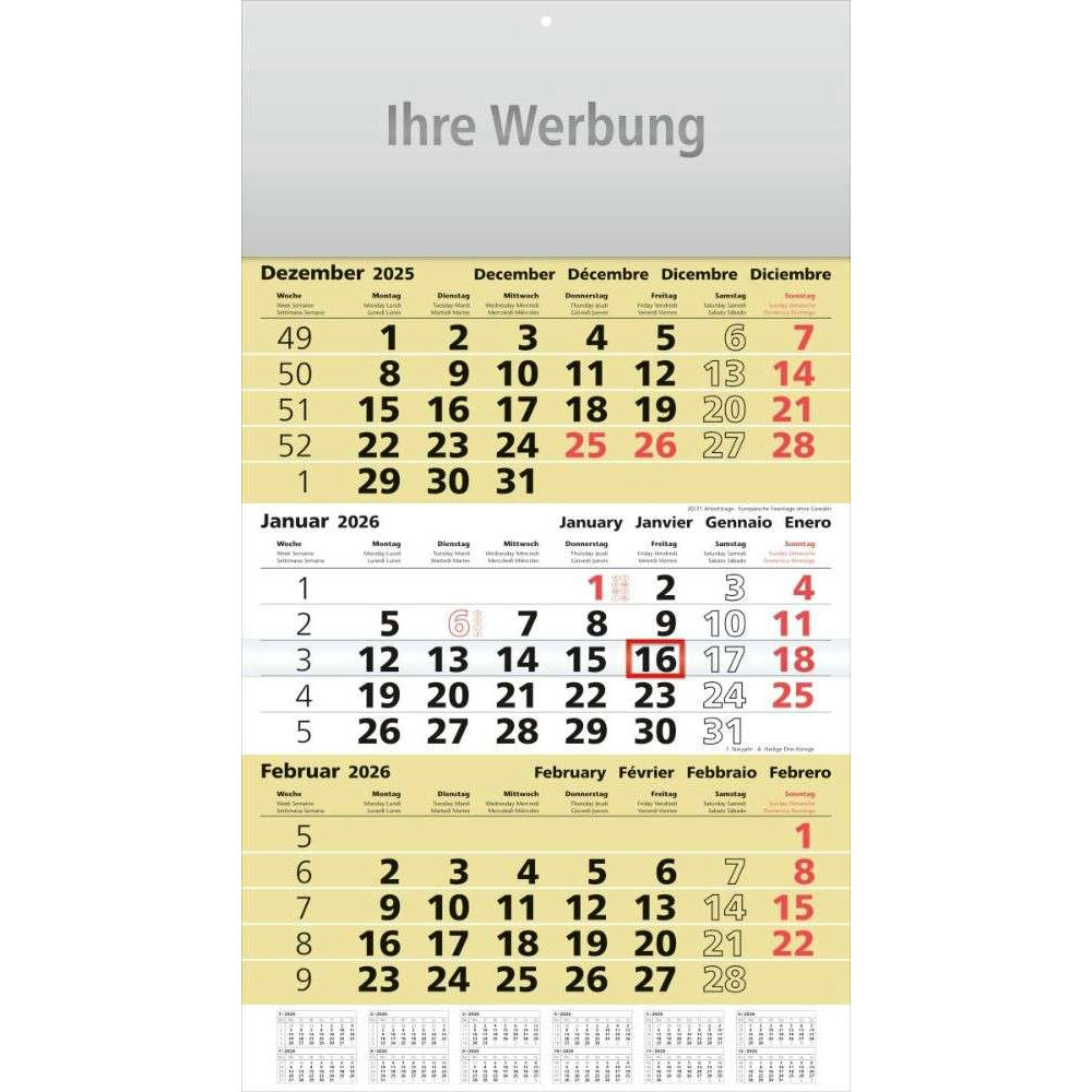 Dreimonatsplaner Assistent-plus gelb