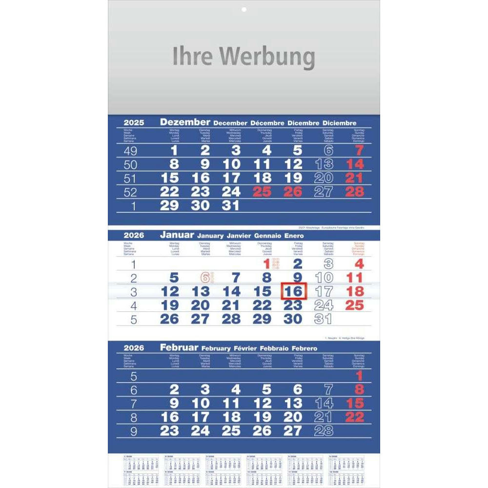 Dreimonatsplaner Assistent-plus dunkelblau