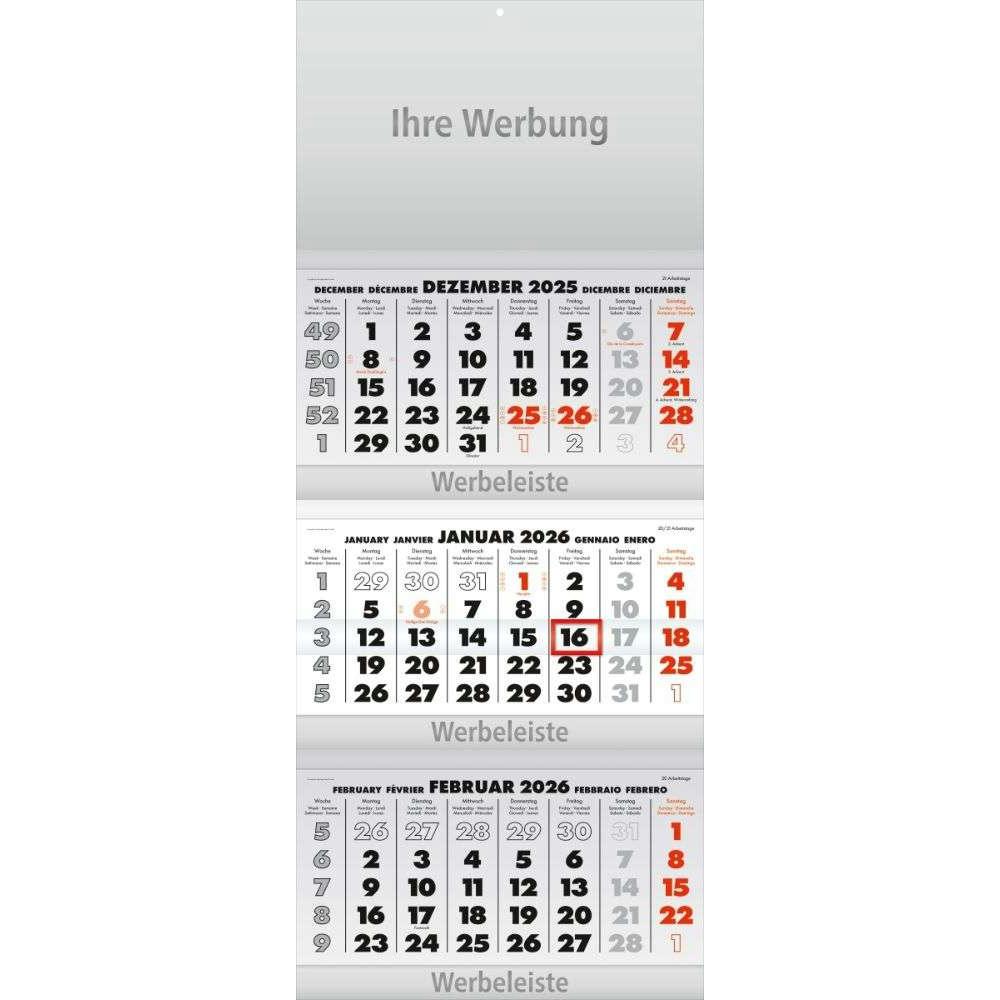 Dreimonatsplaner Business-trio-plus grau