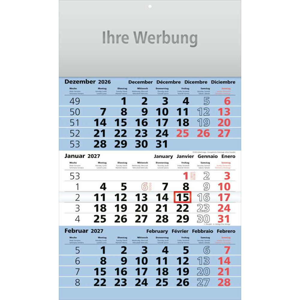 Dreimonatsplaner Assistent-basic blau