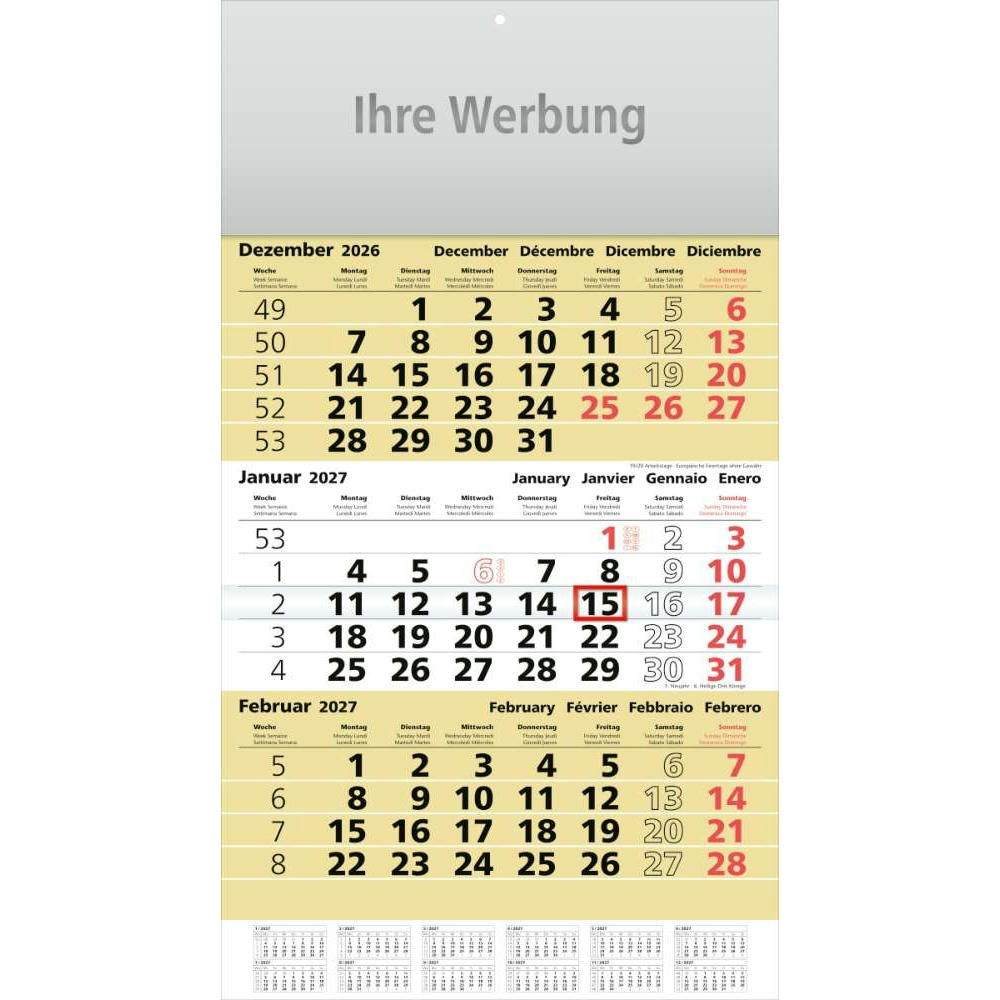 Dreimonatsplaner Assistent-plus gelb