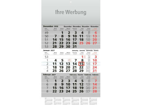 Dreimonatsplaner Assistent-plus grau