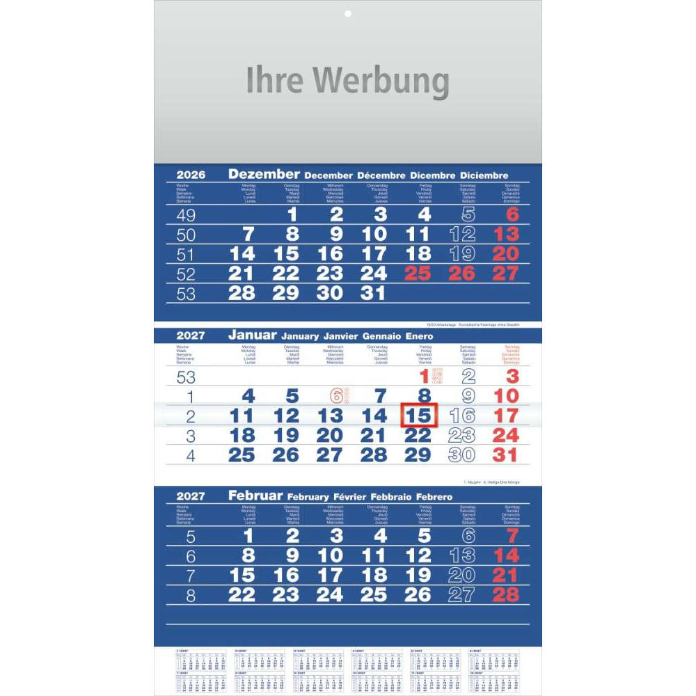 Dreimonatsplaner Assistent-plus dunkelblau