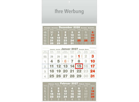 Dreimonatsplaner Compact-basic grau