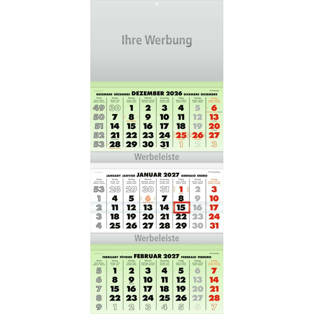 Dreimonatsplaner Business-trio grün