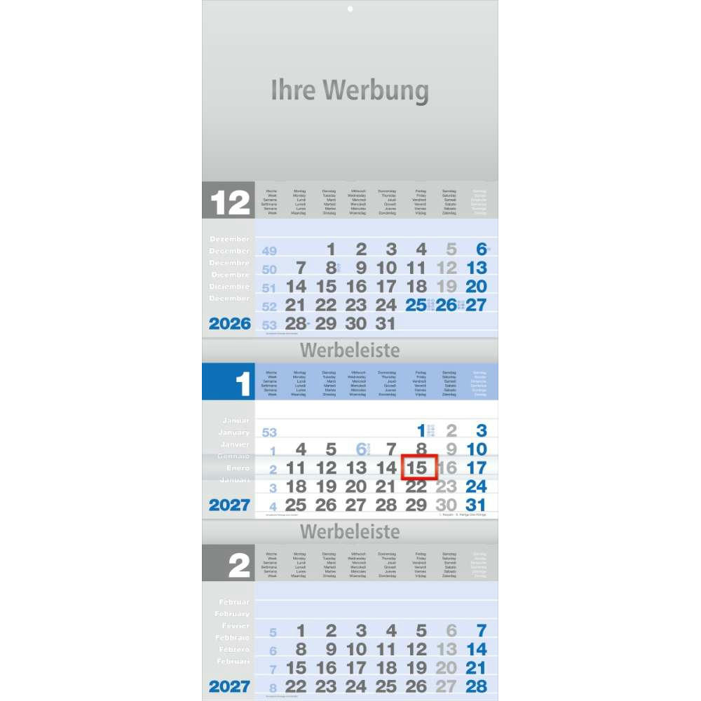 Dreimonatsplaner Design-trio blau