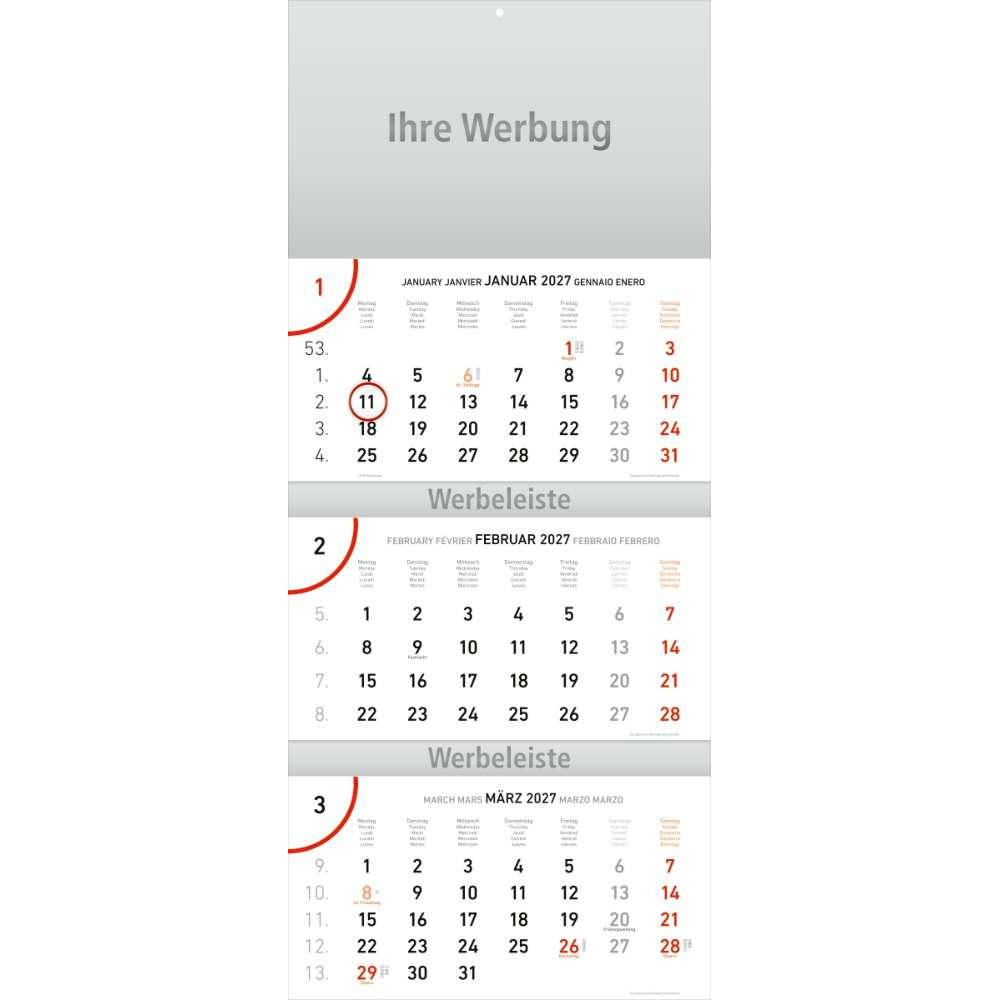 Dreimonatsplaner Future-trio rot