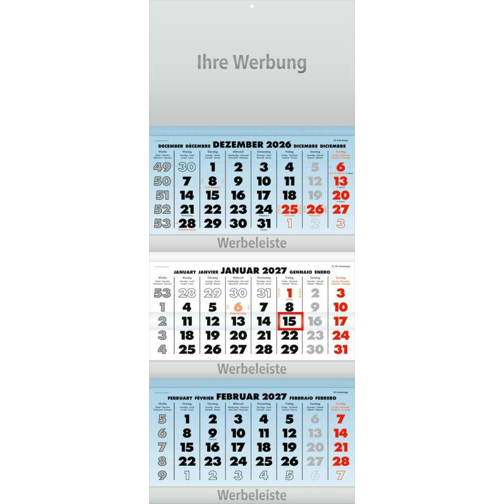 Dreimonatsplaner Business-trio-plus blau