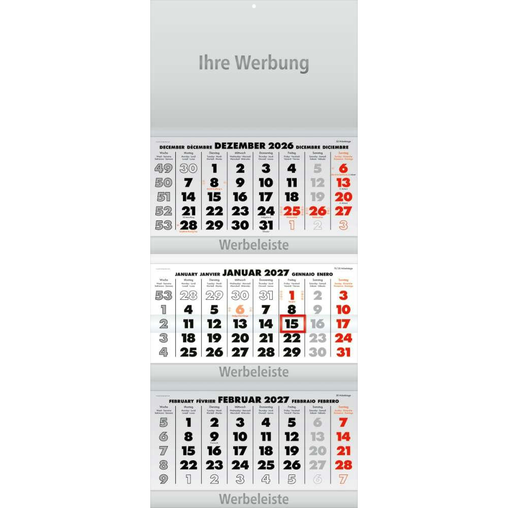 Dreimonatsplaner Business-trio-plus grau