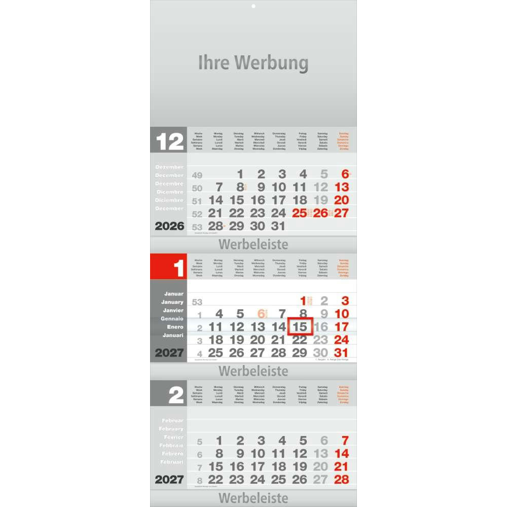 Dreimonatsplaner Design-trio-plus grau