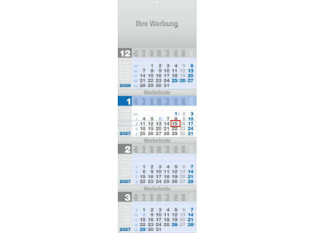 Viermoantsplaner Design-quattro blau