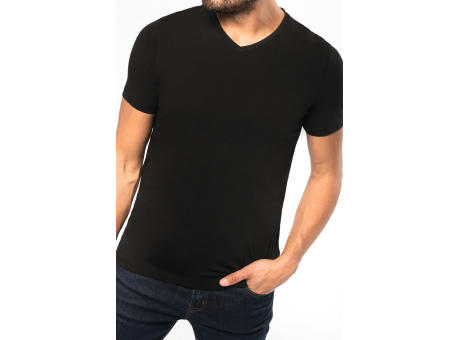 Camiseta con elastano cuello de pico hombre