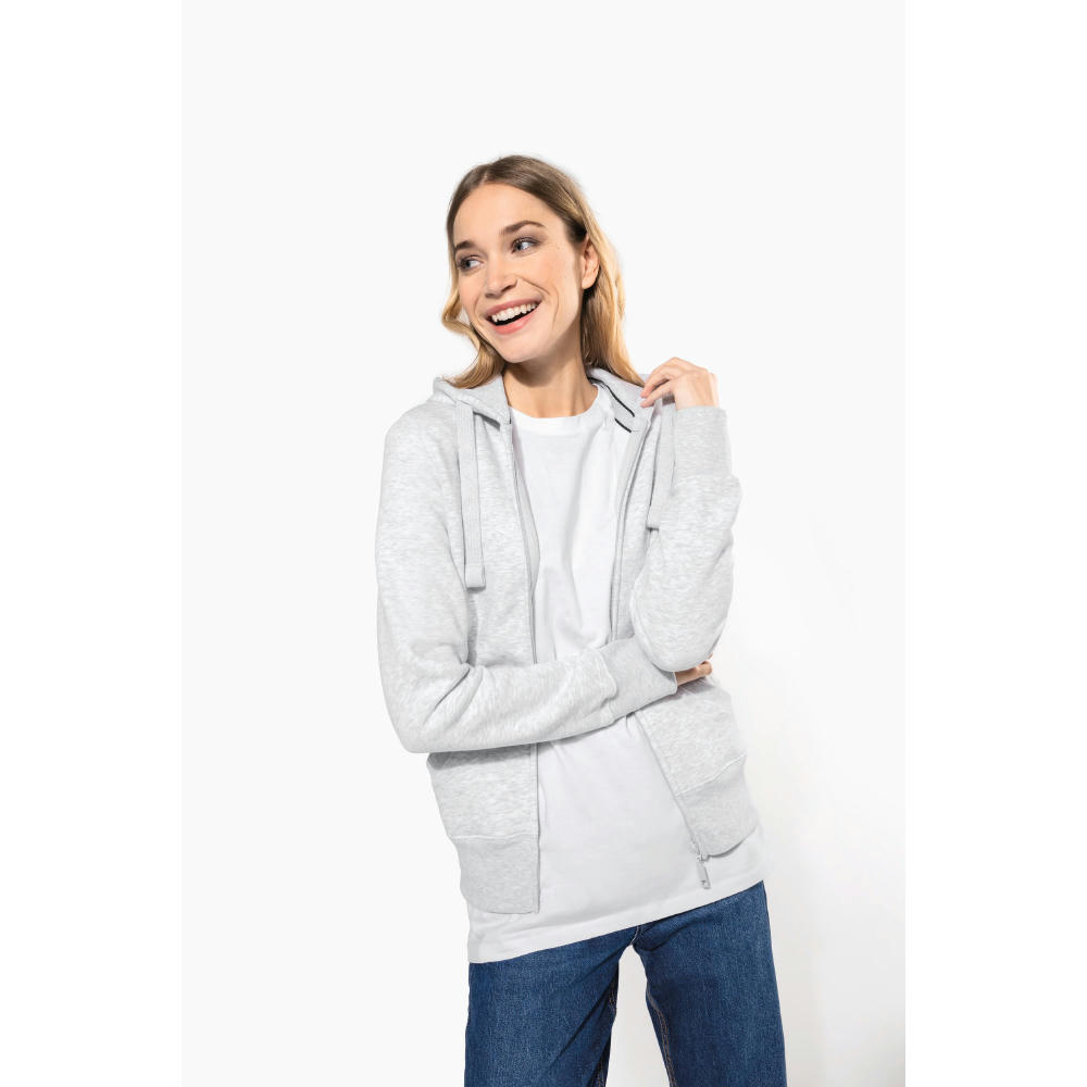 Sudadera con capucha y cremallera de mujer