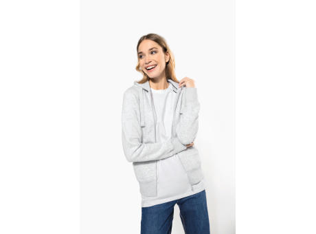 Sudadera con capucha y cremallera de mujer