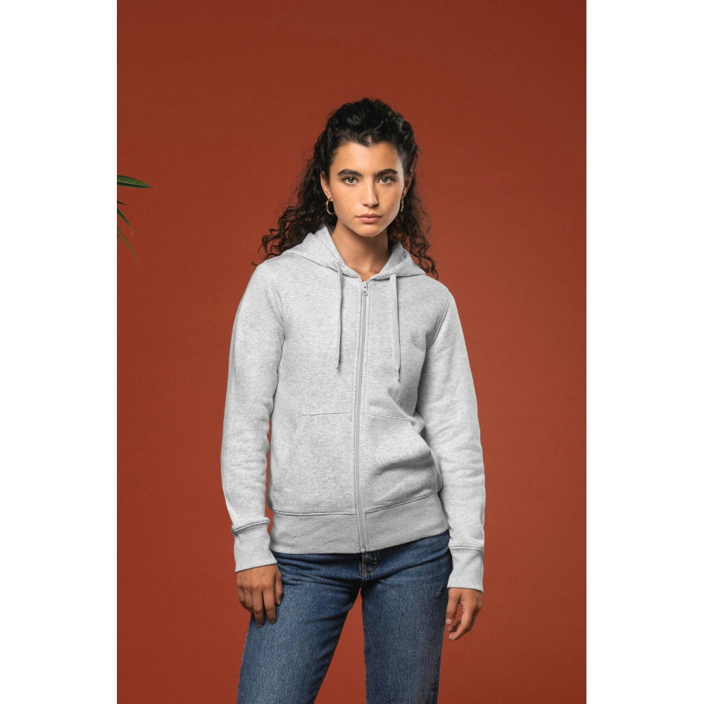Sudadera con capucha y cremallera ecorresponsable mujer