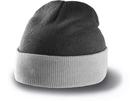 Gorro bicolor con dobladillo