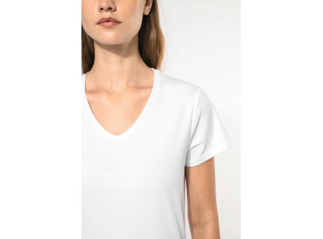 Camiseta con elastano cuello de pico mujer