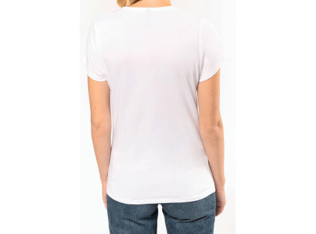 Camiseta con elastano cuello de pico mujer