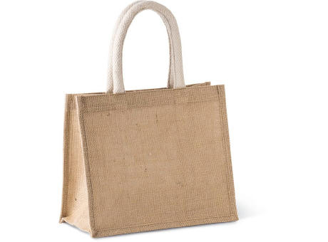 Bolsa estilo tote de tela de yute, modelo mediano