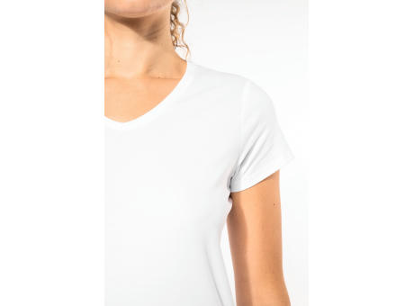 Camiseta con elastano cuello de pico mujer