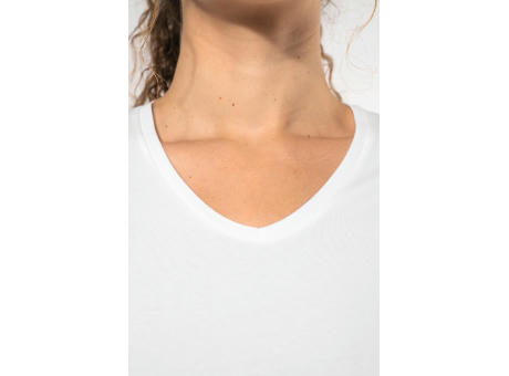 Camiseta con elastano cuello de pico mujer