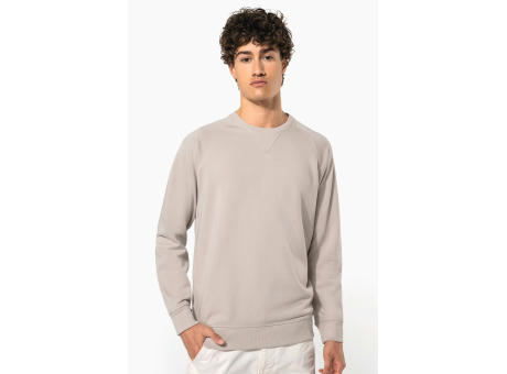 Sudadera algodón orgánico con cuello redondo y mangas raglán de hombre