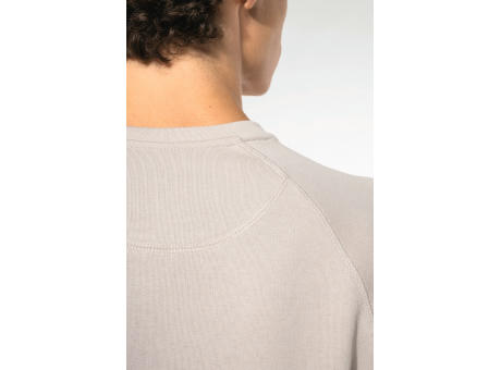Sudadera algodón orgánico con cuello redondo y mangas raglán de hombre