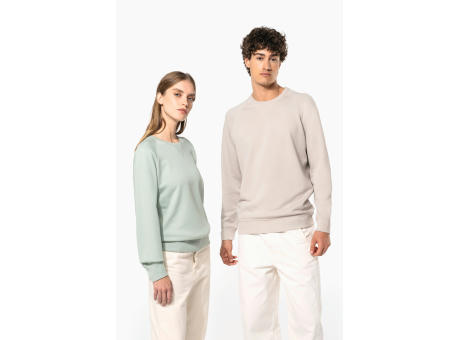 Sudadera algodón orgánico con cuello redondo y mangas raglán de hombre