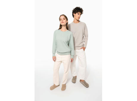 Sudadera algodón orgánico con cuello redondo y mangas raglán de hombre
