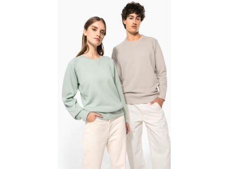 Sudadera algodón orgánico con cuello redondo y mangas raglán de hombre