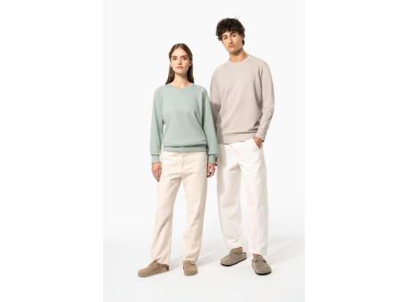 Sudadera algodón orgánico con cuello redondo y mangas raglán de hombre