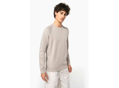 Sudadera algodón orgánico con cuello redondo y mangas raglán de hombre
