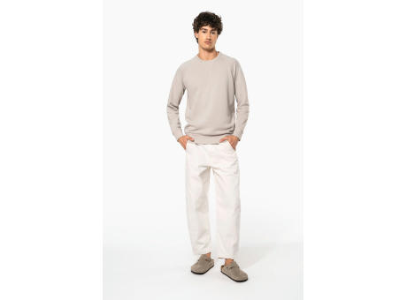 Sudadera algodón orgánico con cuello redondo y mangas raglán de hombre