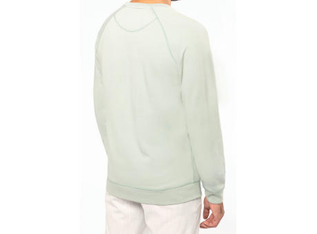 Sudadera algodón orgánico con cuello redondo y mangas raglán de hombre
