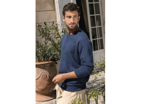 Sudadera algodón orgánico con cuello redondo y mangas raglán de hombre