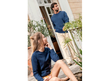 Sudadera algodón orgánico con cuello redondo y mangas raglán de hombre