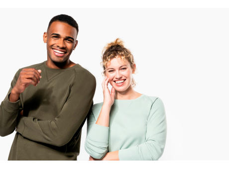 Sudadera algodón orgánico con cuello redondo y mangas raglán de hombre