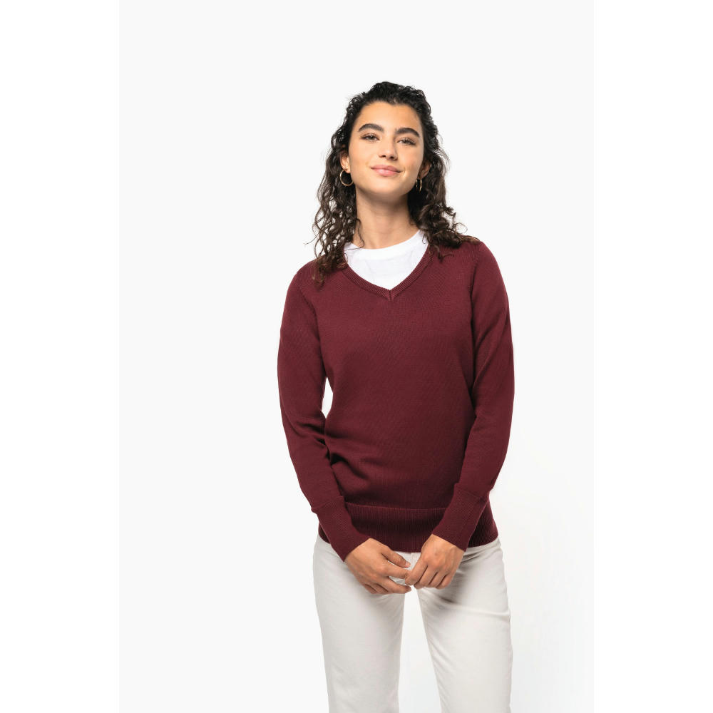 Jersey cuello de pico mujer