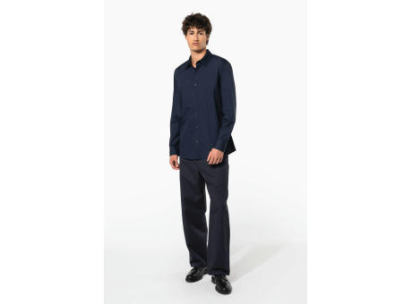 Camisa popelina manga larga hombre