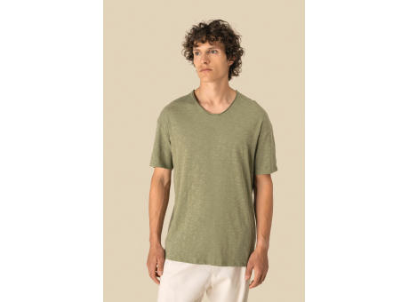 Camiseta ecorresponsable cuello slub y hombros caídos hombre