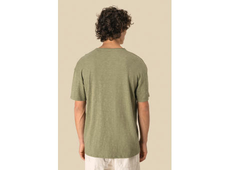 Camiseta ecorresponsable cuello slub y hombros caídos hombre