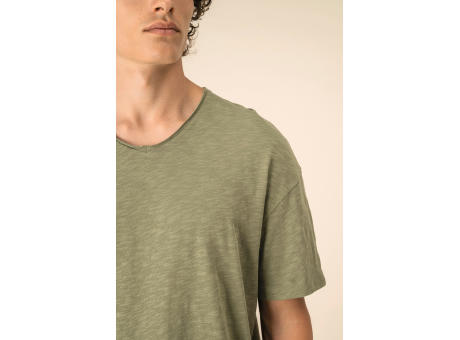 Camiseta ecorresponsable cuello slub y hombros caídos hombre
