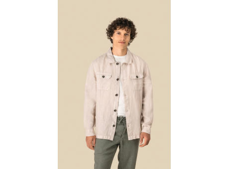 Sobrecamisa efecto lavado de lino hombre