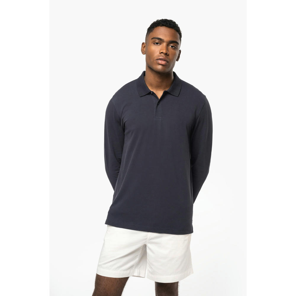 Polo de punto piqué manga larga Bio180 hombre