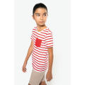 Camiseta Marinero a rayas con bolsillo manga corta para niños