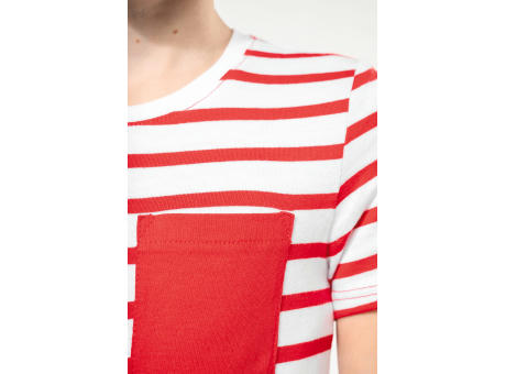 Camiseta Marinero a rayas con bolsillo manga corta para niños